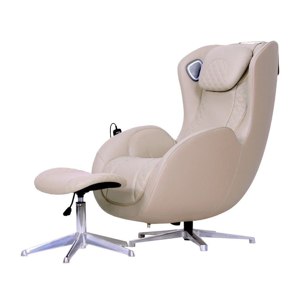 Nourest - Orion 3D Rocking Recline Massage Chair With Ottoman - Beige