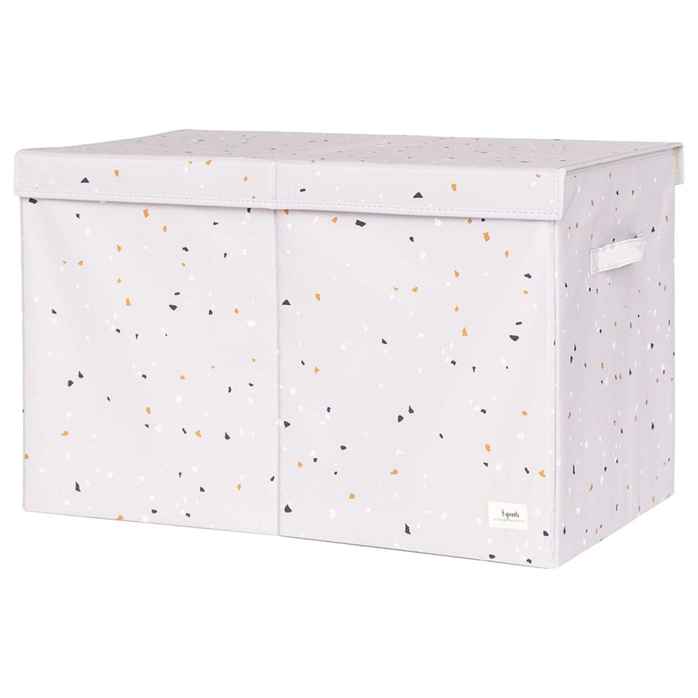 3 Sprouts - Recycled Folding Toy Storage Box - Chest Terrazzo Light Gray