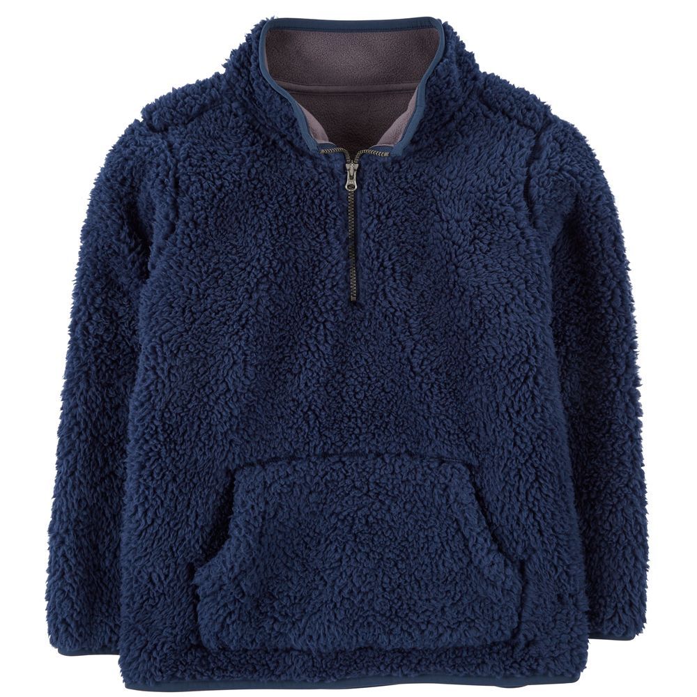 Carters - Boy's Quarter Zip Fleece Pullover - Navy