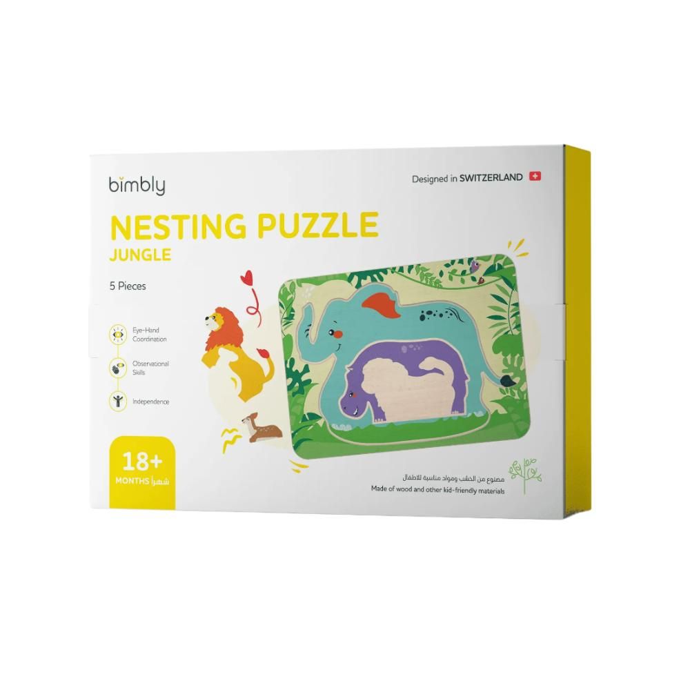 Bimbly - Nesting Puzzle - Jungle - 5 Pcs