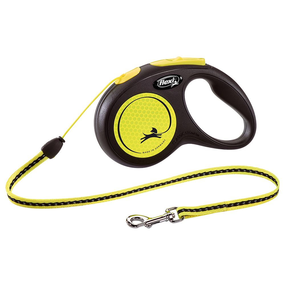 Flexi - New Neon Dog Cord - Yellow - 5 m - Small