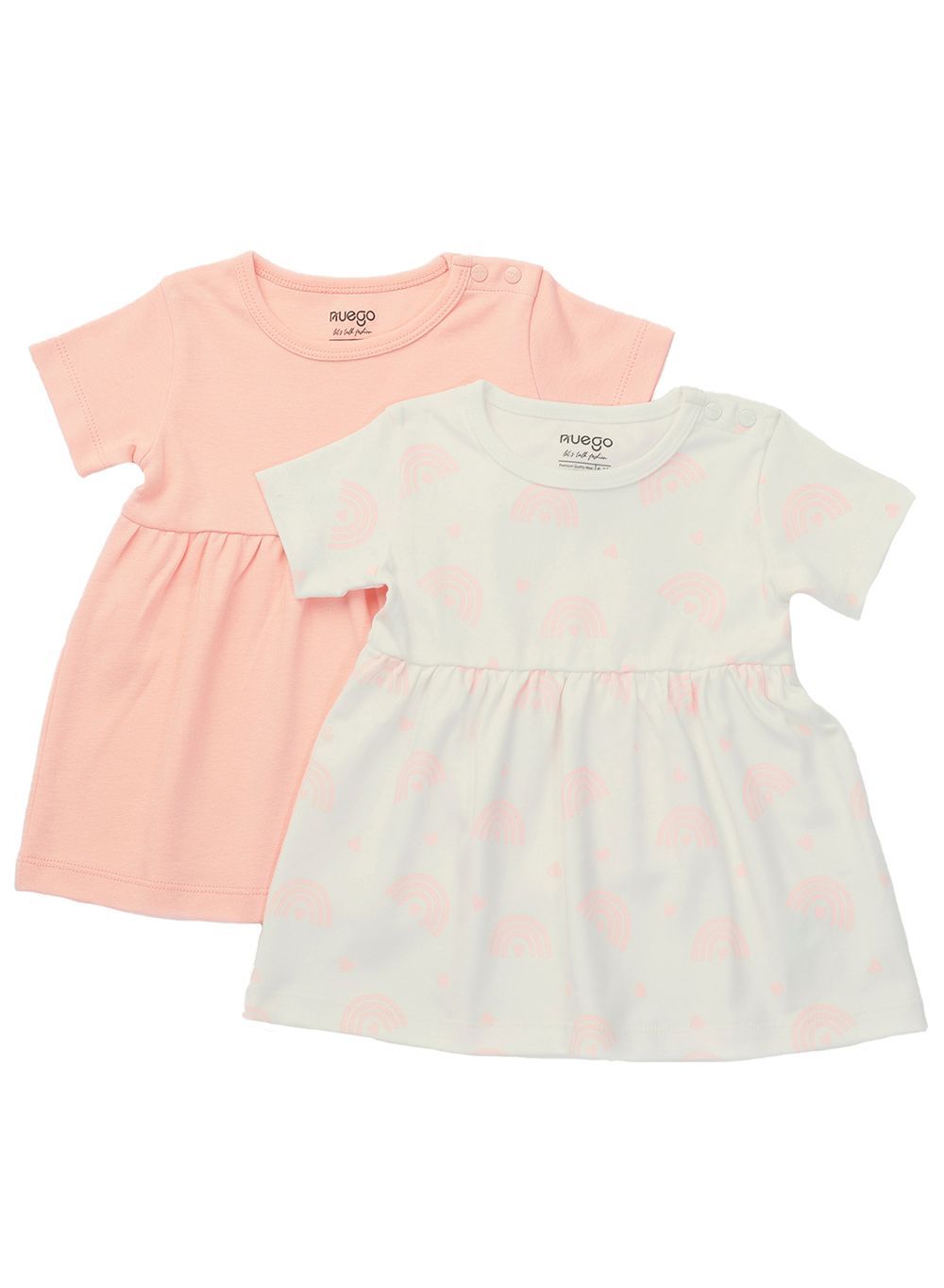 Nuego - 2pc-Set - Baby Girl Dresses - Orange/White