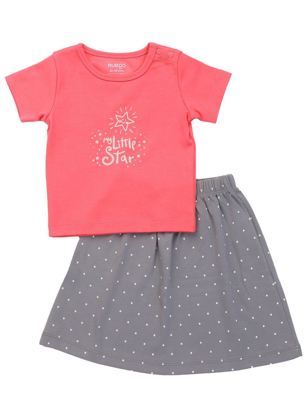 Nuego - Baby Girl T-Shirt & Skirts Set - Red & Black