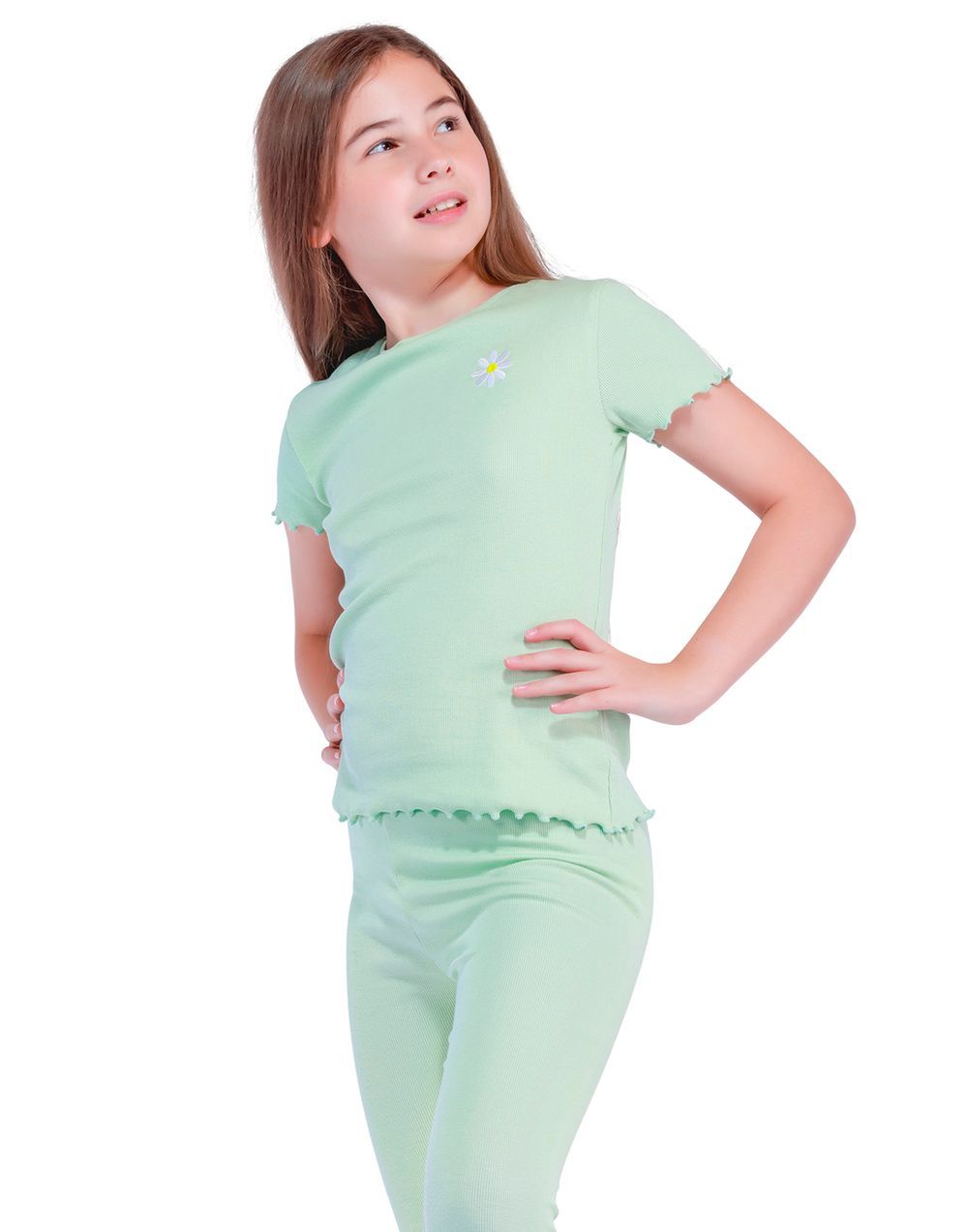 Nuego - Kids Girl T-Shirt and Leggings Set - Green