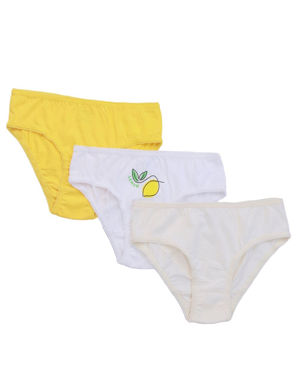 Nuego - 3pc-Set - Kids Girl Briefs - White,Yellow & White