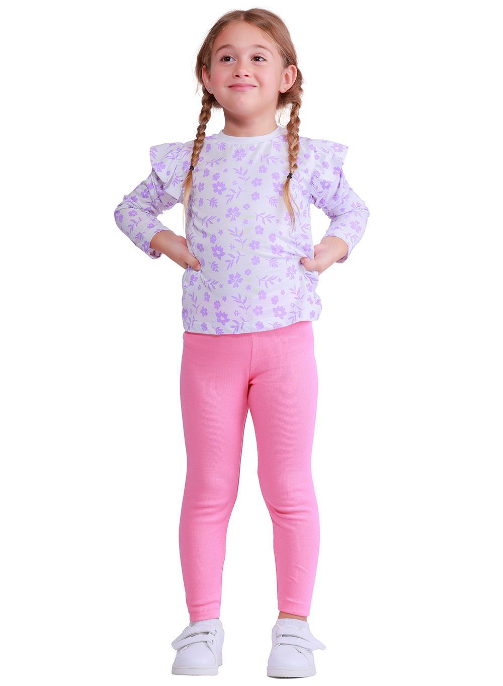 Nuego - Girls Cotton Leggings - Pink