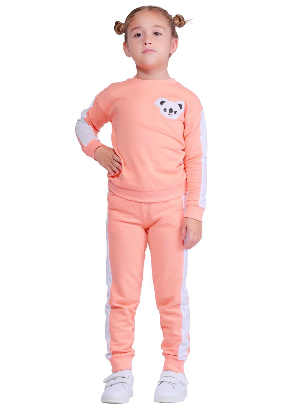 Nuego - 2pc-Set - Girl's Sweatshirt And Joggers - Orange