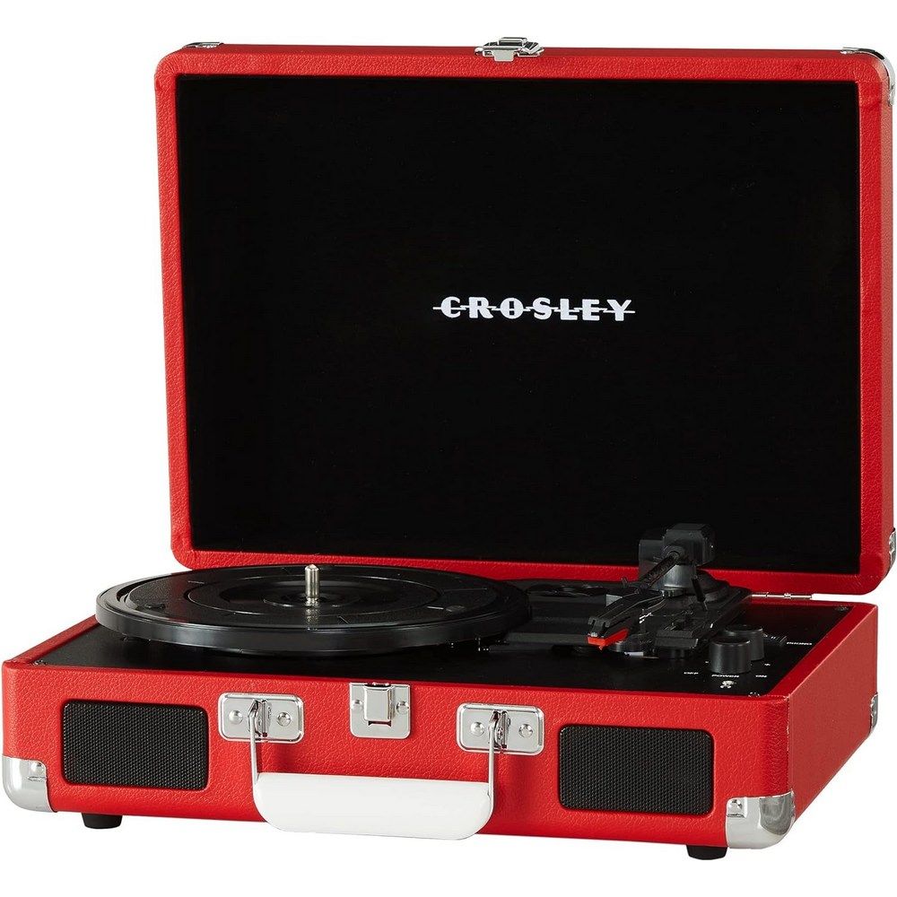 Crosley - Cruiser Plus Portable Turntable With Bluetooth In/Out - Exclusive Vinyl Red