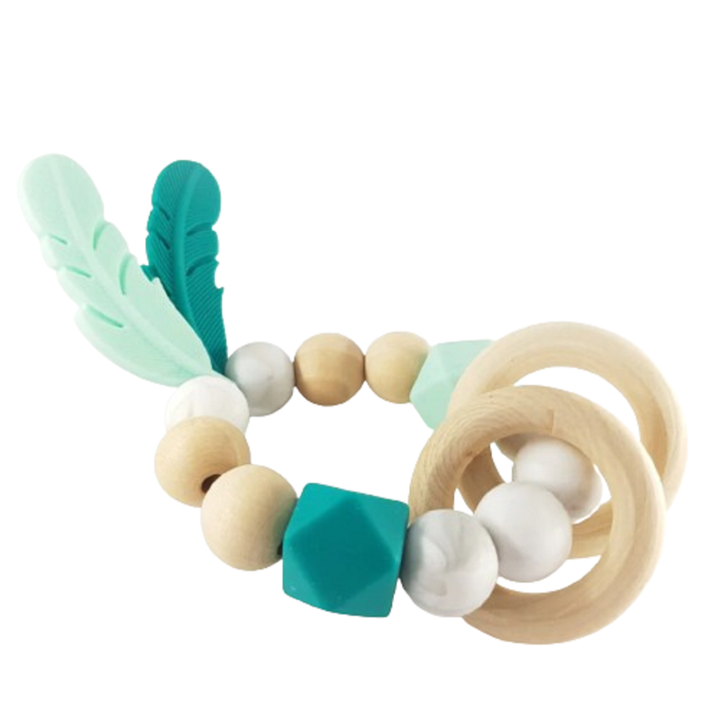 SMA - Feather Baby Teether Toy - Mint