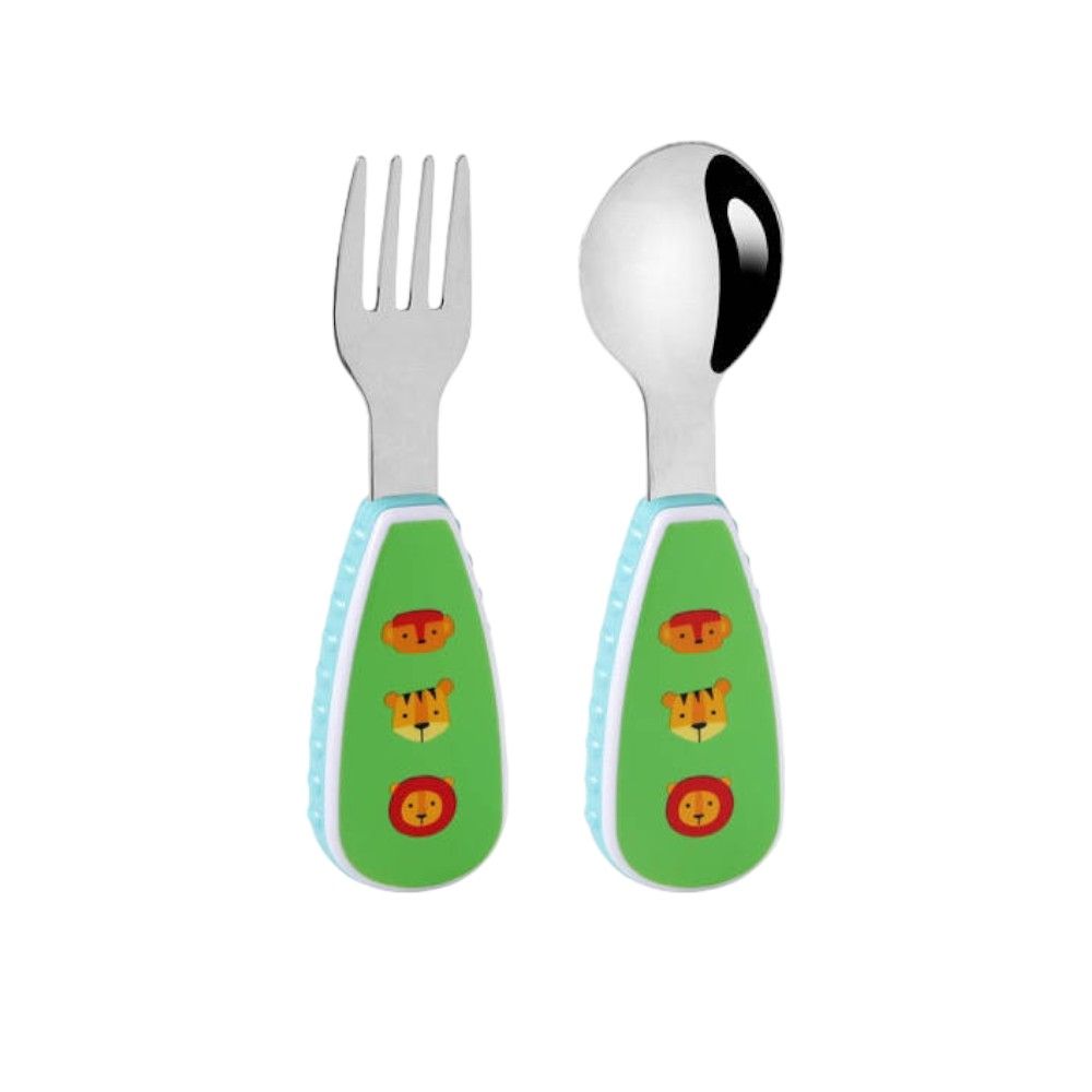 Doodle Kiddo - Kids Cutlery Set With Case - Animal - 2pcs