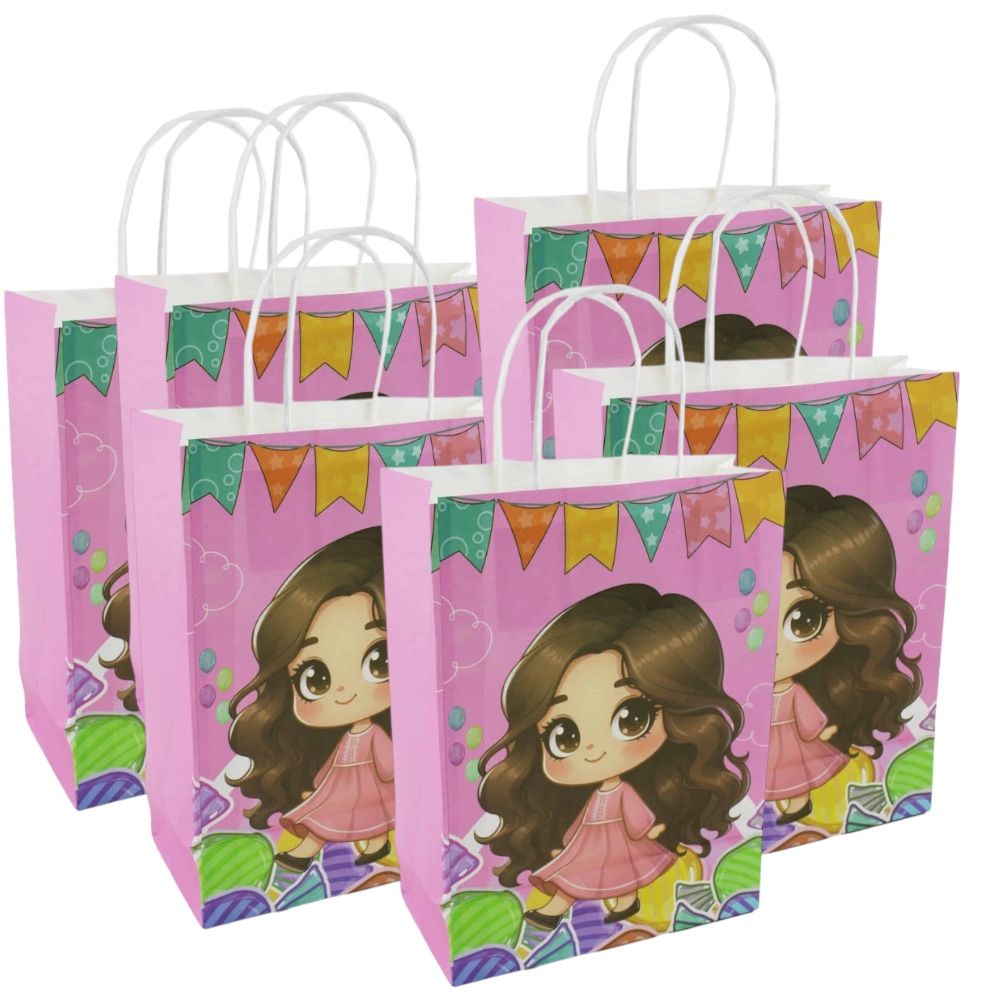 Doodle Kiddo - Ramadan Eid Girl Printed Paper Bags - Pack of 6