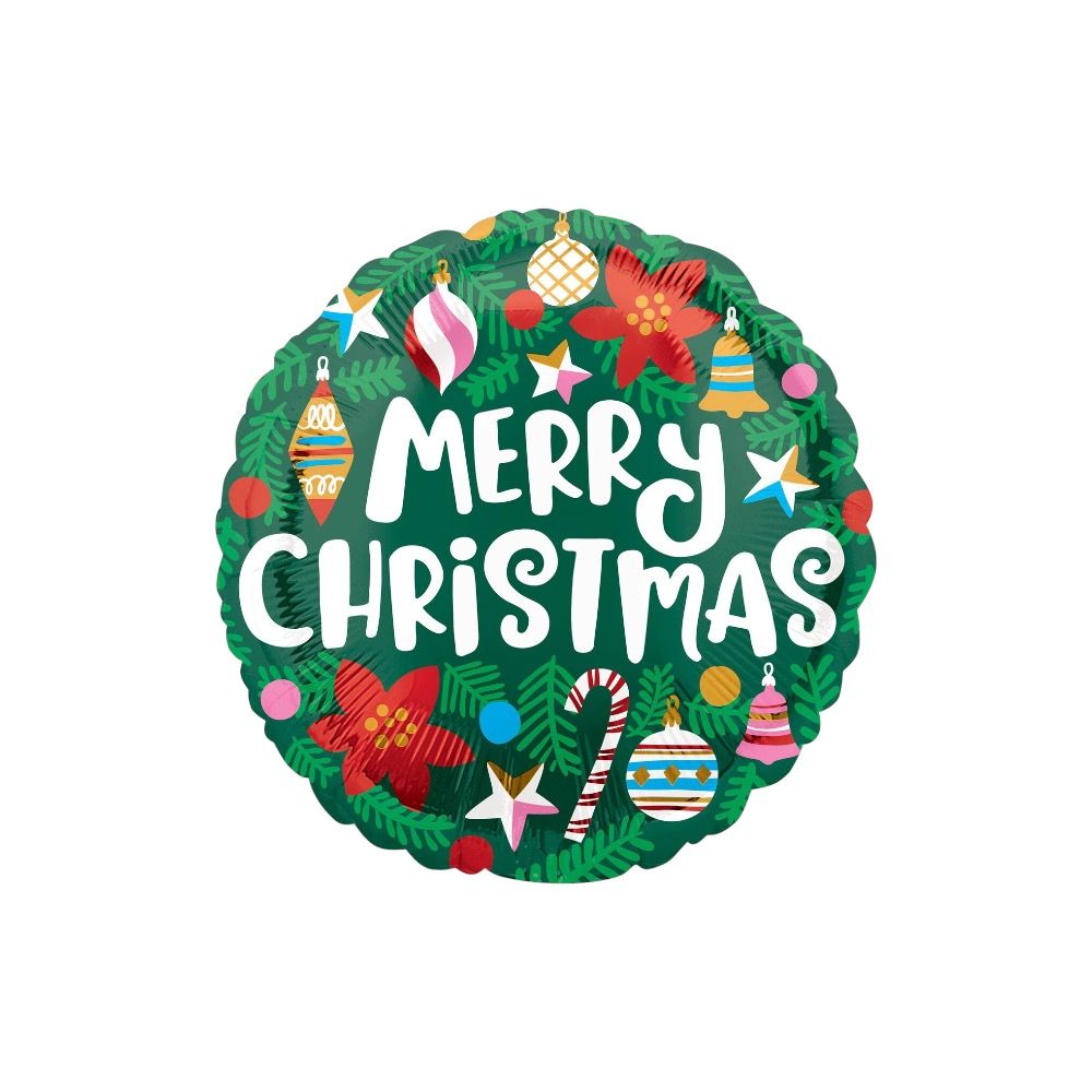 Doodle Kiddo - Merry Christmas Round Foil Balloon - 45 cm