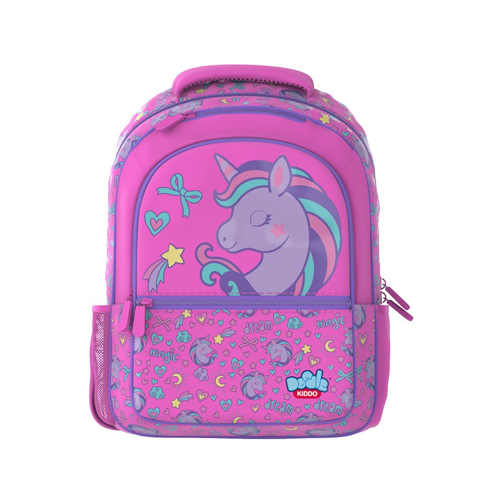 Doodle Kiddo - Unicorn Themed School Backpack - Pink - 16.5-inch