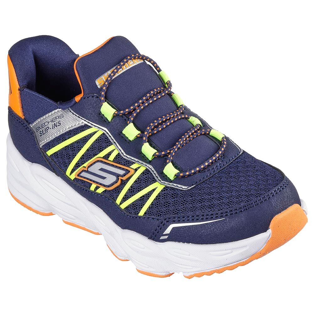 Skechers - Turbo Tread Slip In Trainers - Navy/Orange