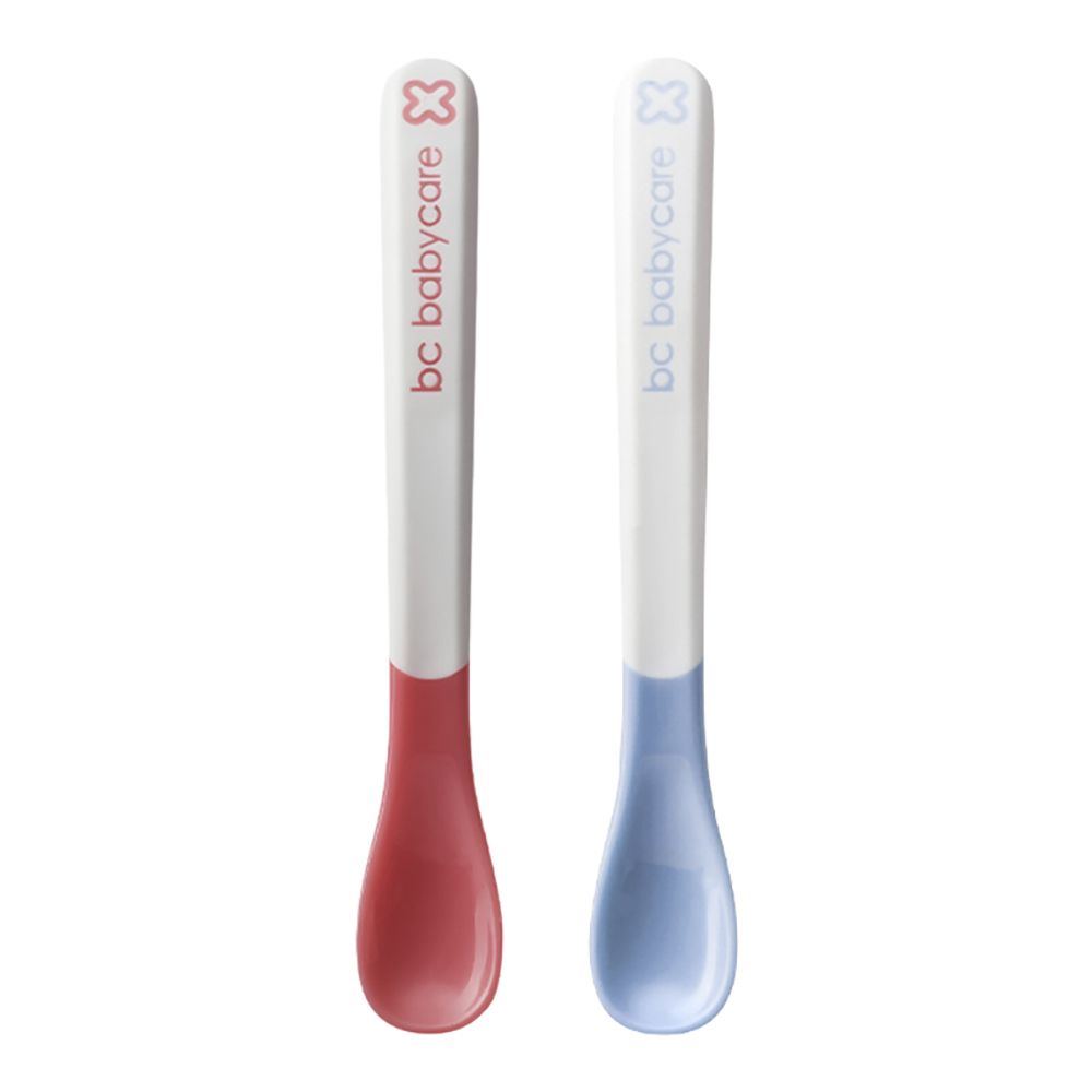 Babycare - Hot Safe Spoons - Sea Chlorome Blue/Red - 2 Pcs