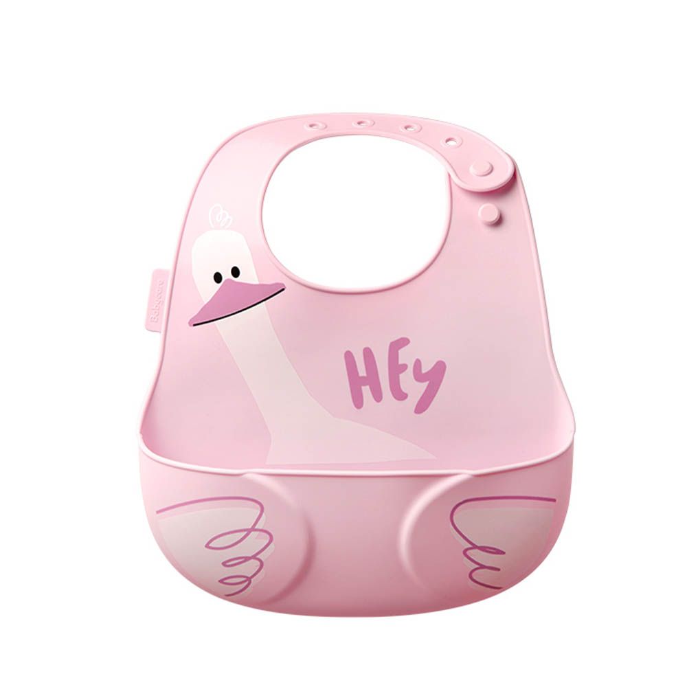 Babycare - Baby Silicone Bib - Weir Powder Pink