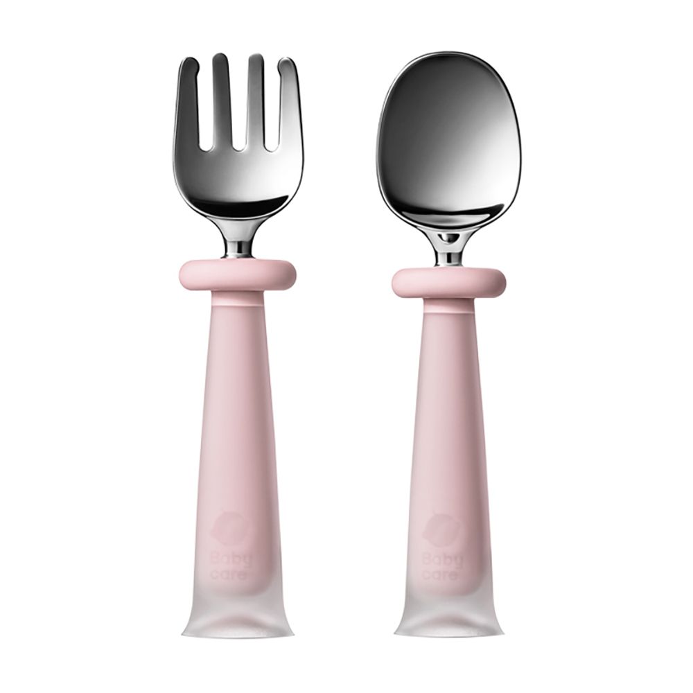 Babycare - Spoon & Fork Set -  Willite Powder Pink