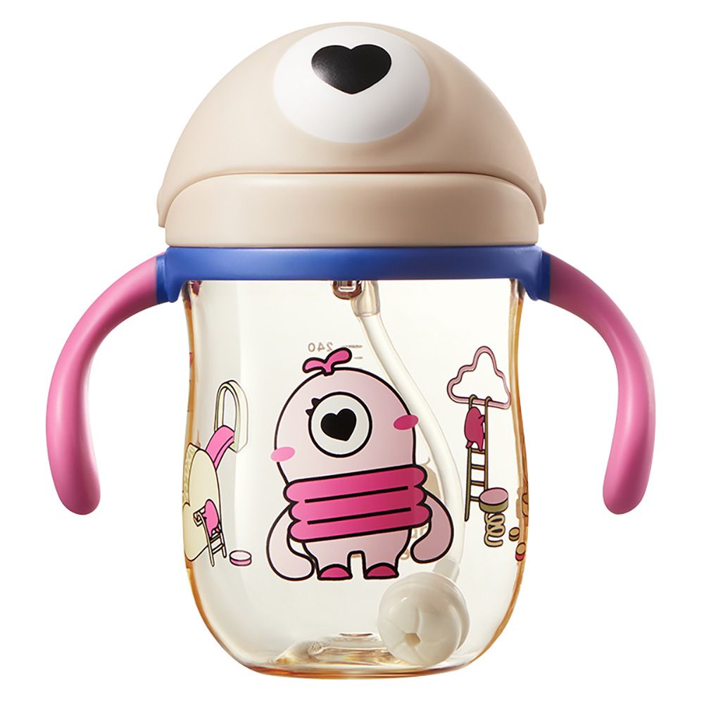 Babycare - Kids Monster Water Sippy Cup - Pink - 240 ml