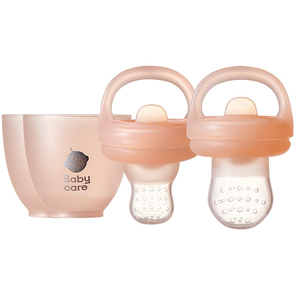 Babycare - Silicone Food Feeder 2pcs - Pearl Powder Pink