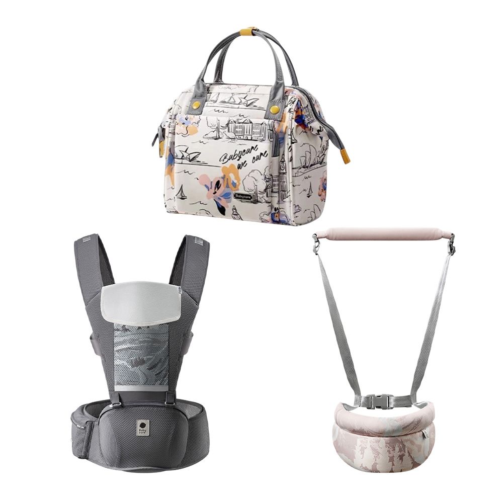 Babycare - On-the-Go Mini Diaper Bag, Carrier With Hip Seat And Walking Harness