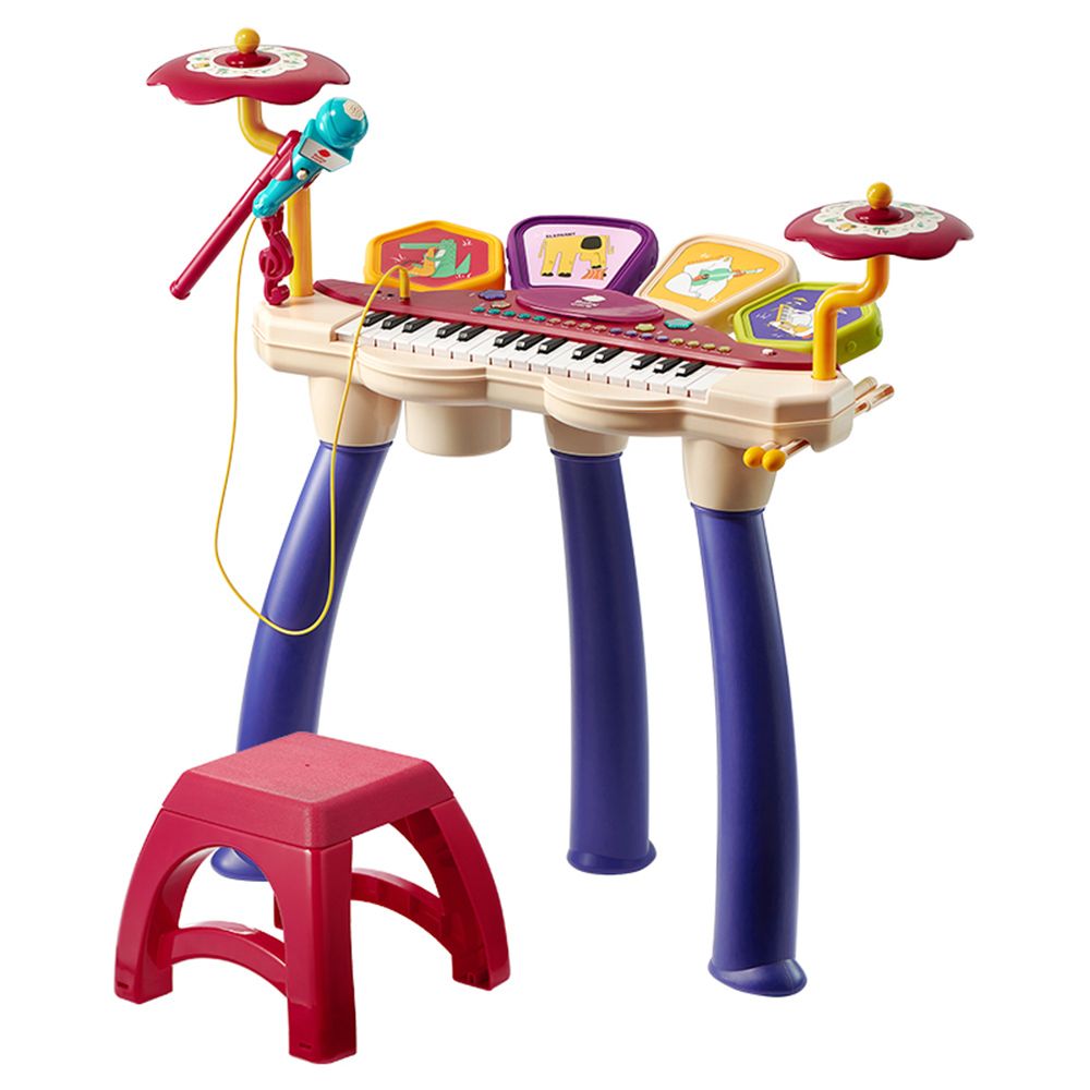 Babycare - Electronic Piano With A Matching Stool And Drumsticks