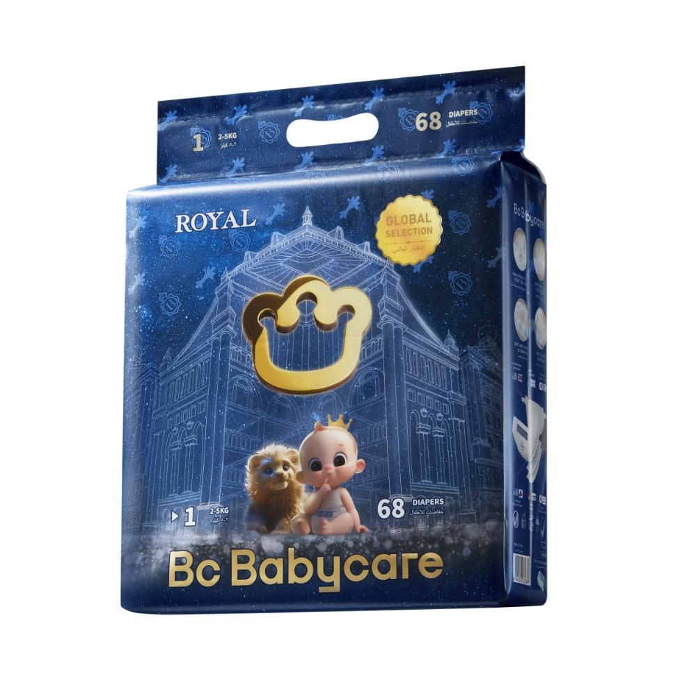 Babycare - Royal Baby Diapers - Size 1 - 2-5 kg - 68 Pcs