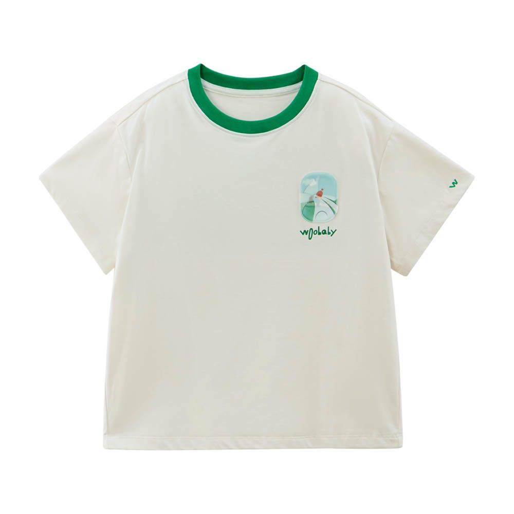 Babycare - Woobaby Short Sleeves T-Shirt - White/Green