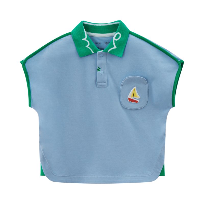 Babycare - Boy's Button-Up Cotton Polo - Blue