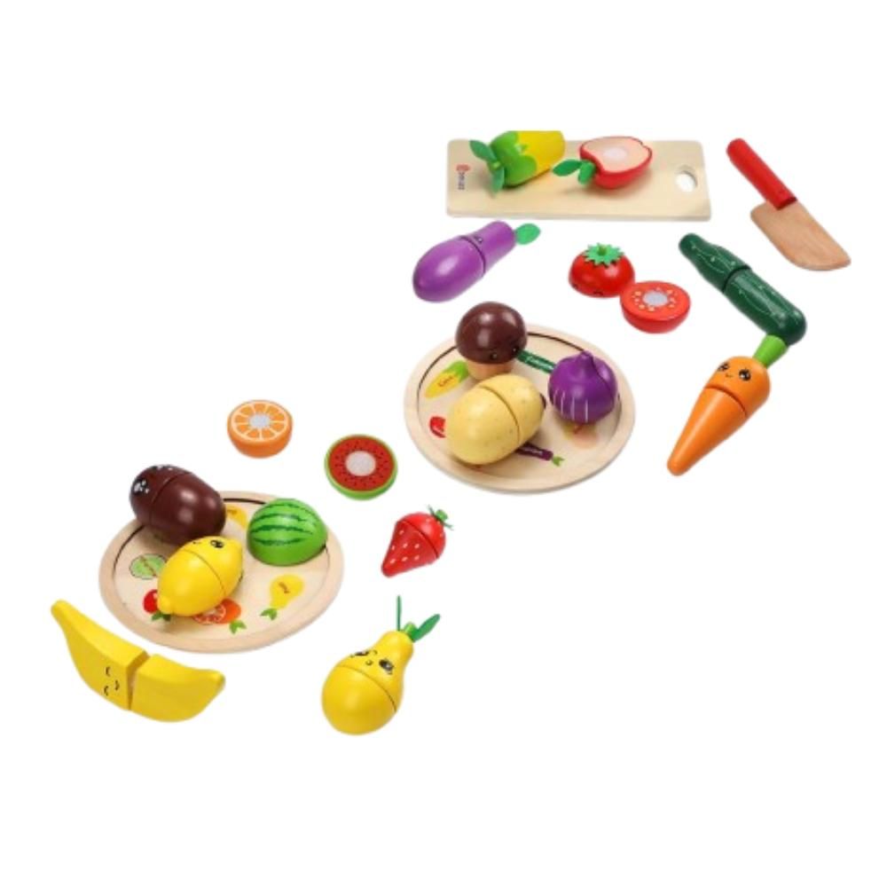 Babycare - Wooden Play Food Set - 20 Pcs