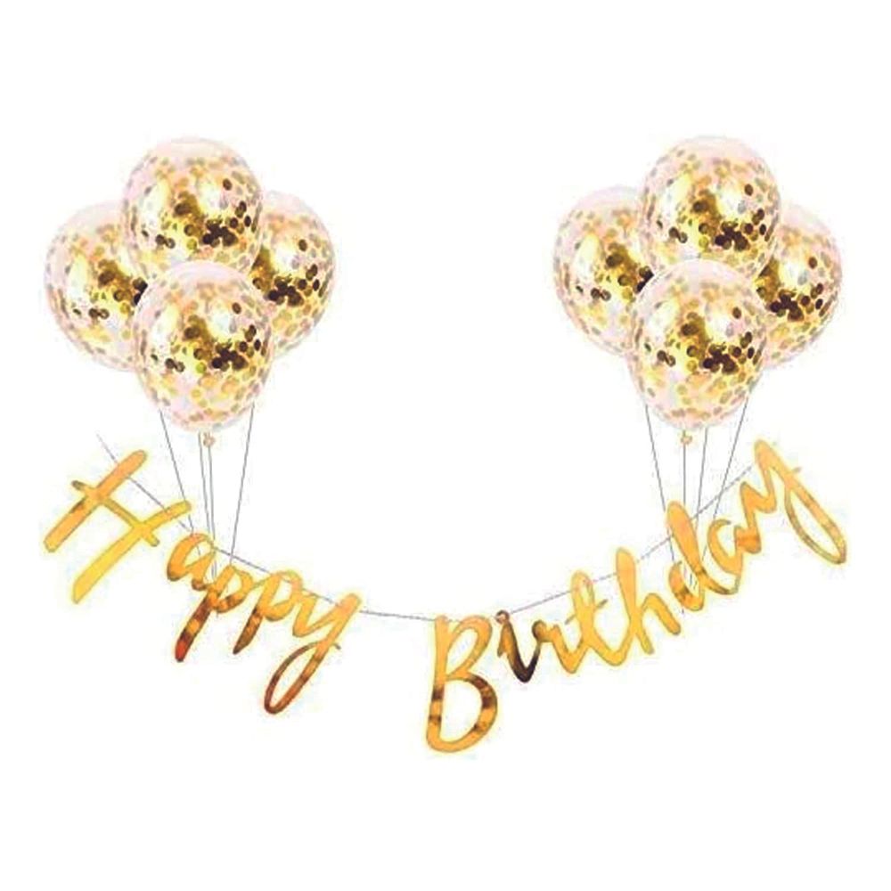 BrainGiggles - Happy Birthday Decoration Set - Gold