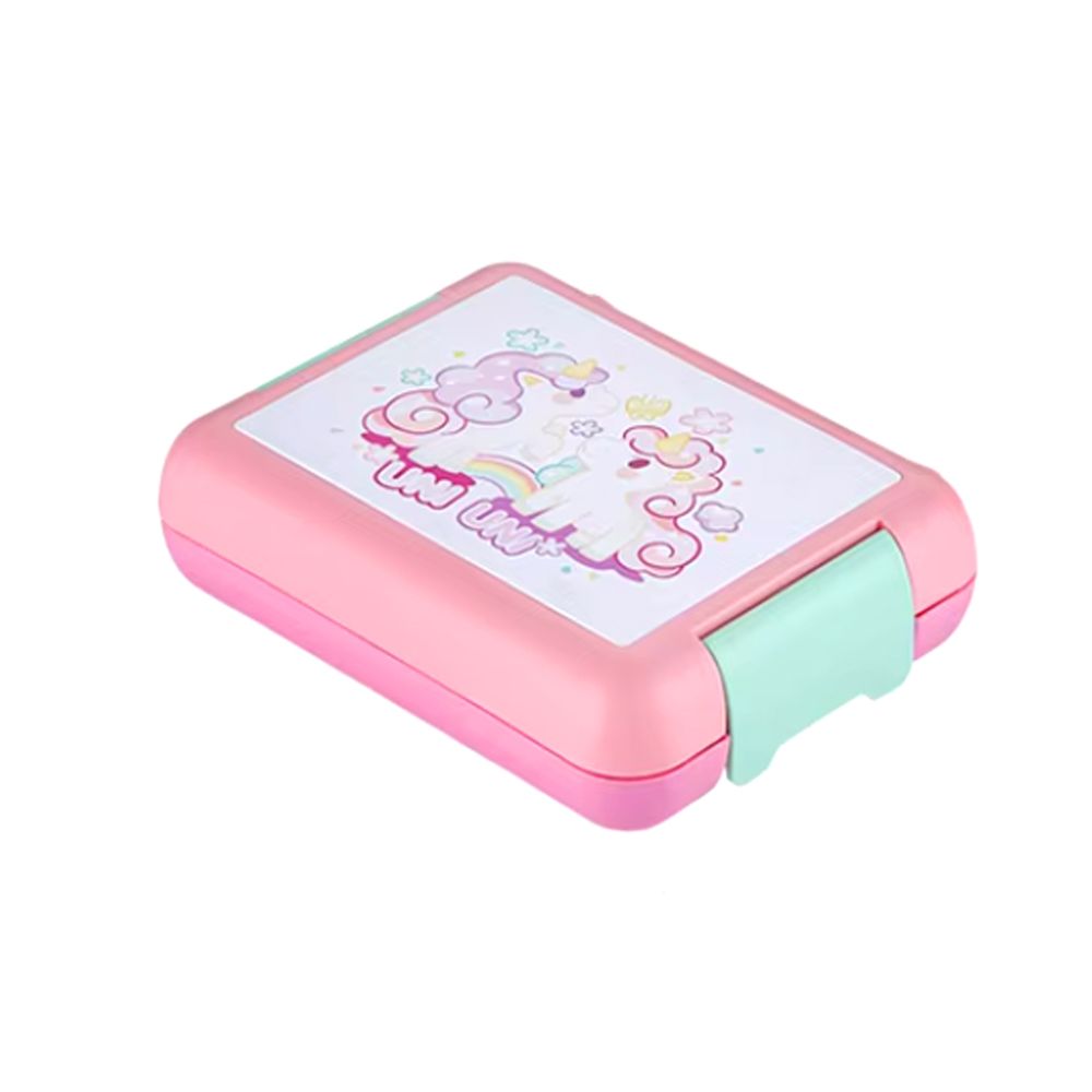 Brain Giggles - Bento Lunch Box With 4 Compartments - Unicorn - Pink