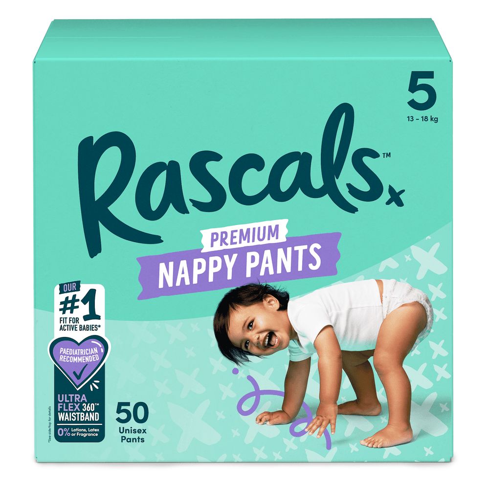 Rascals - Training Diaper Pants - Size 5 - 13-18 kg - 50 Pcs