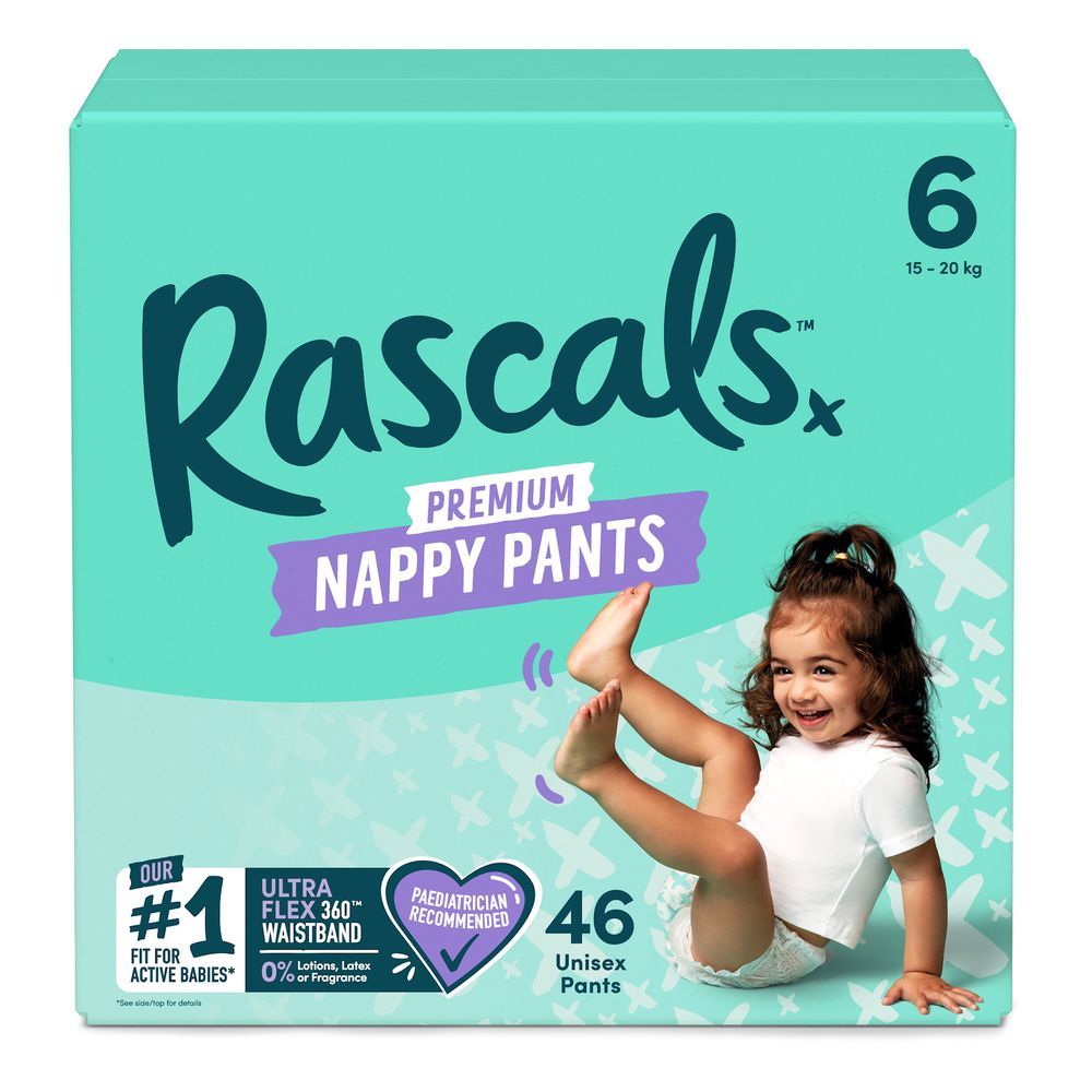 Rascals - Training Diaper Pants - Size 6 - 15-20 kg - 46 Pcs