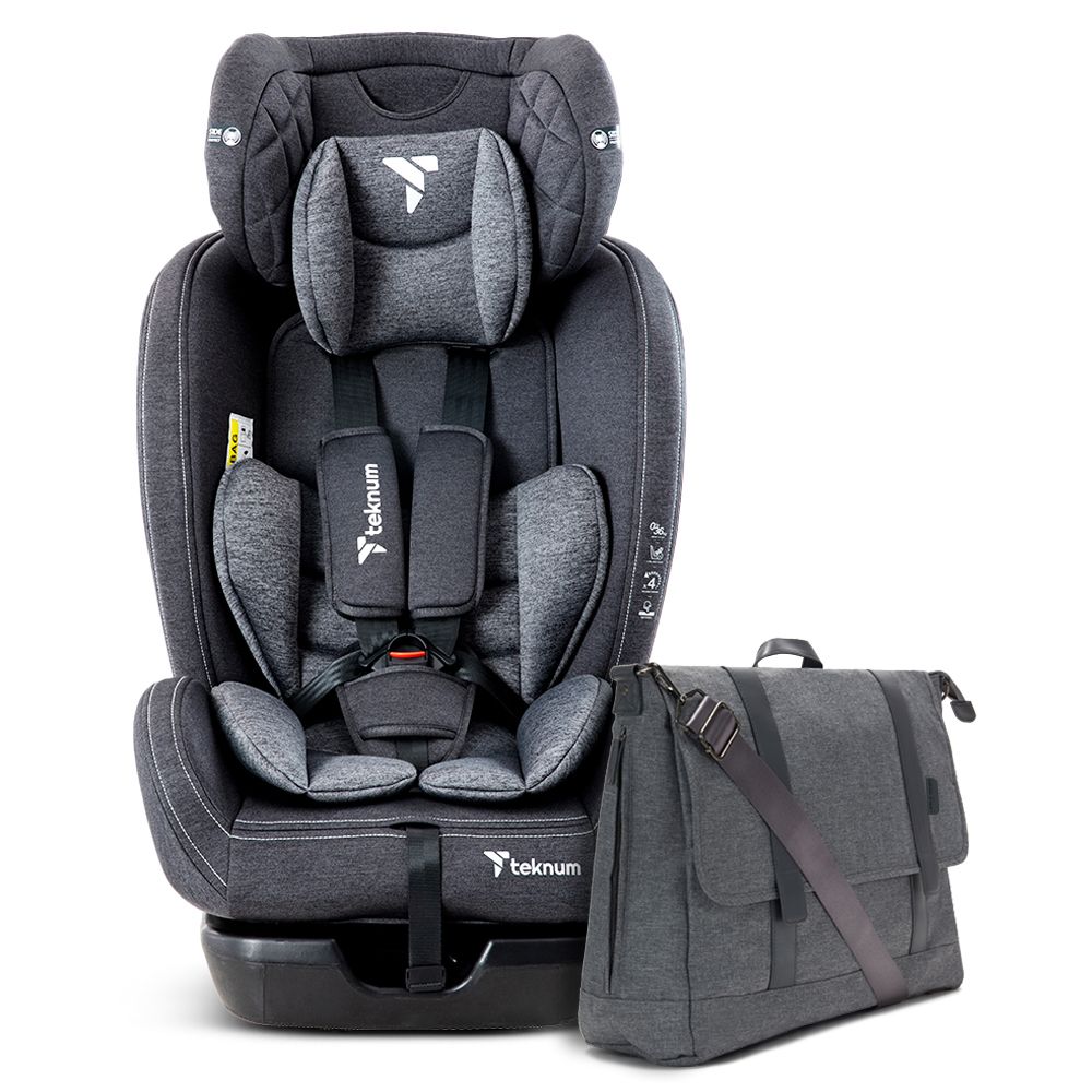 Teknum - Evolve 2 Car Seat & Men's Diaper Handbag Set - Dark Grey