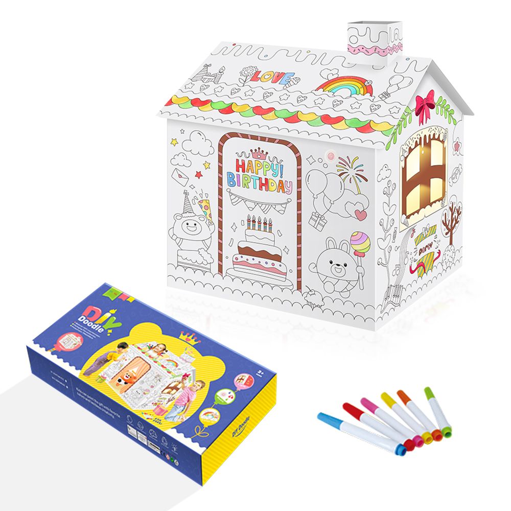 Eazy Kids - DIY Doodle Colouring Kit - Happy Birthday House