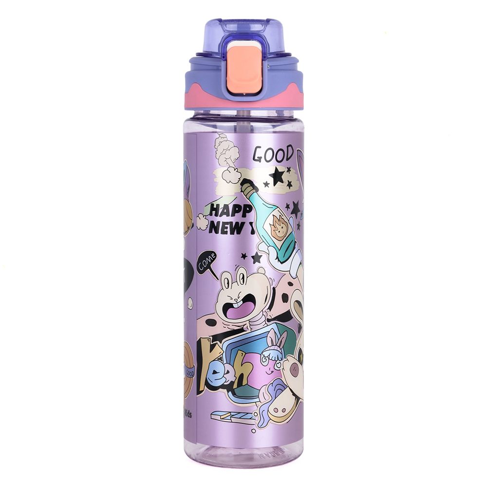 Nova Kids - Water Bottle 700ml with Straw- Purple