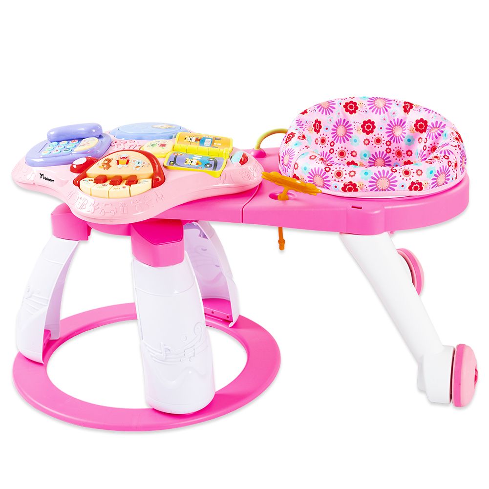 Teknum - 3-in-1 Baby Walker And Activity Center - Pink