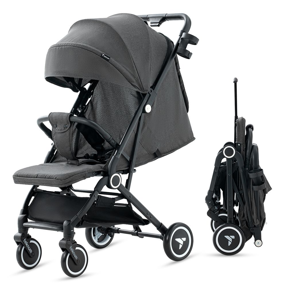 Teknum - Travel Cabin Stroller With Cup Holder - Slate Grey