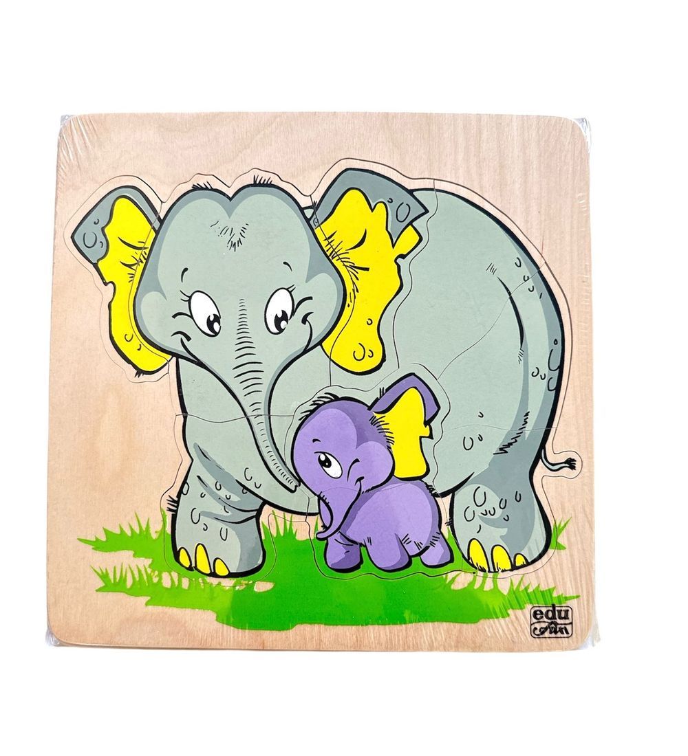 Edu Fun - Animal & Baby Puzzle 9pcs - Elephant