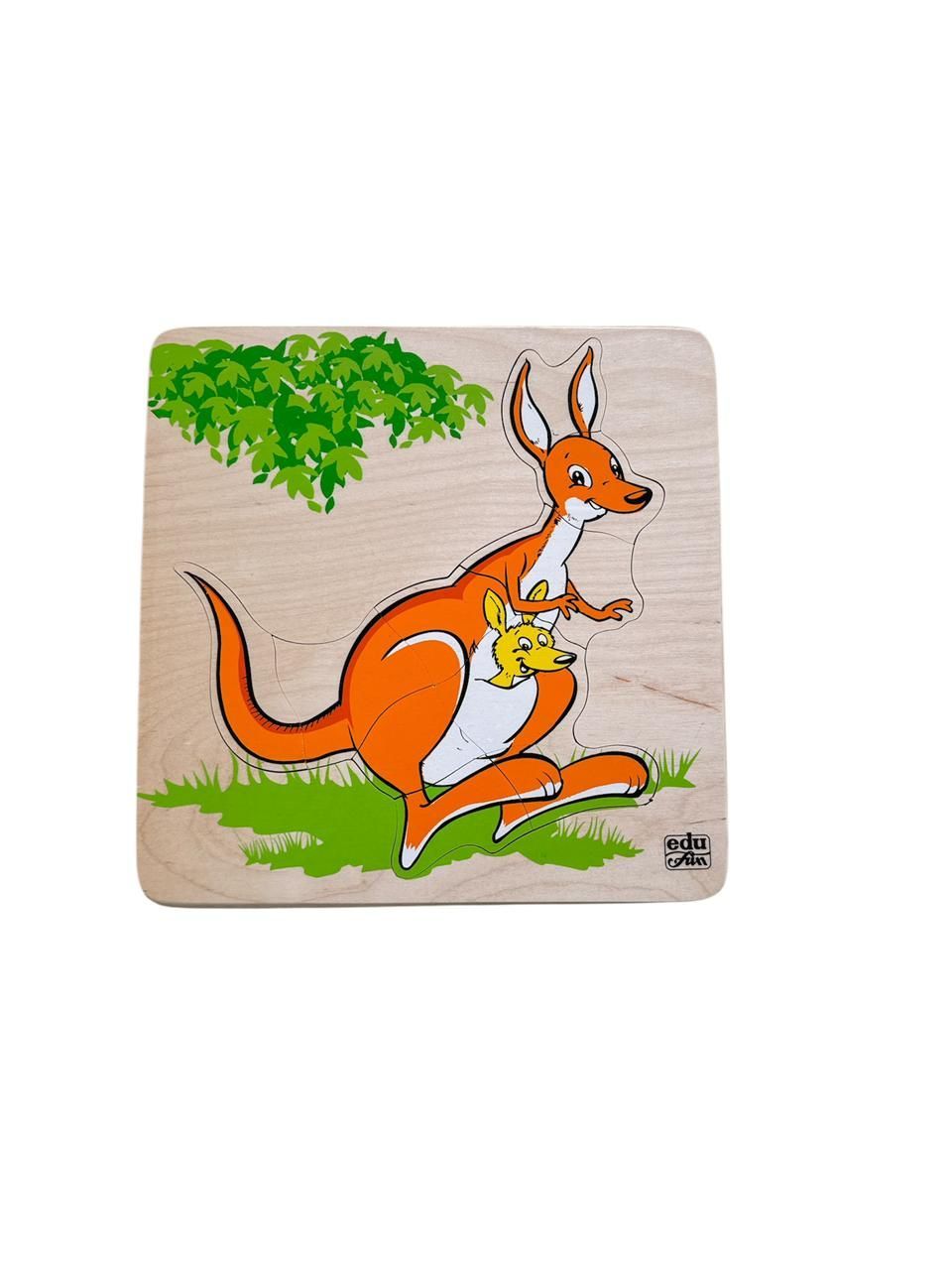 Edu Fun - Animal And Baby Puzzle - Kangaroo - 10 Pcs