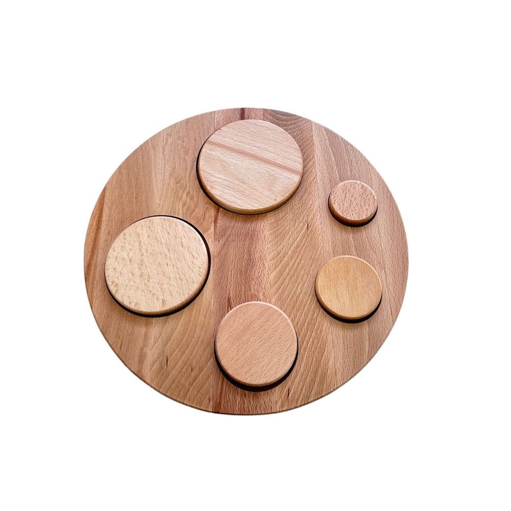 Edu Fun - Wooden Sorting Circle - Natural - 6 Pcs