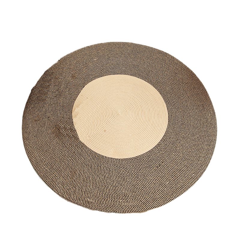 Mei Stylish - Hand Woven Jute Tassel Round Rug - Brown - 80cm