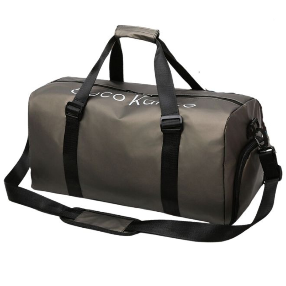 Mei Stylish - Sports Gym Duffle Bag With Shoulder Strap - Grey