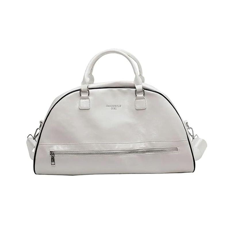 Mei Stylish - Gym Duffle Bag With Shoulder Strap - White