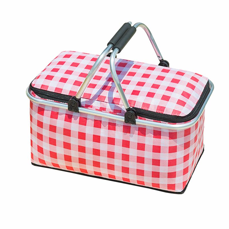 Mei Stylish - Foldable Multifunction Picnic Storage Basket -  Pink