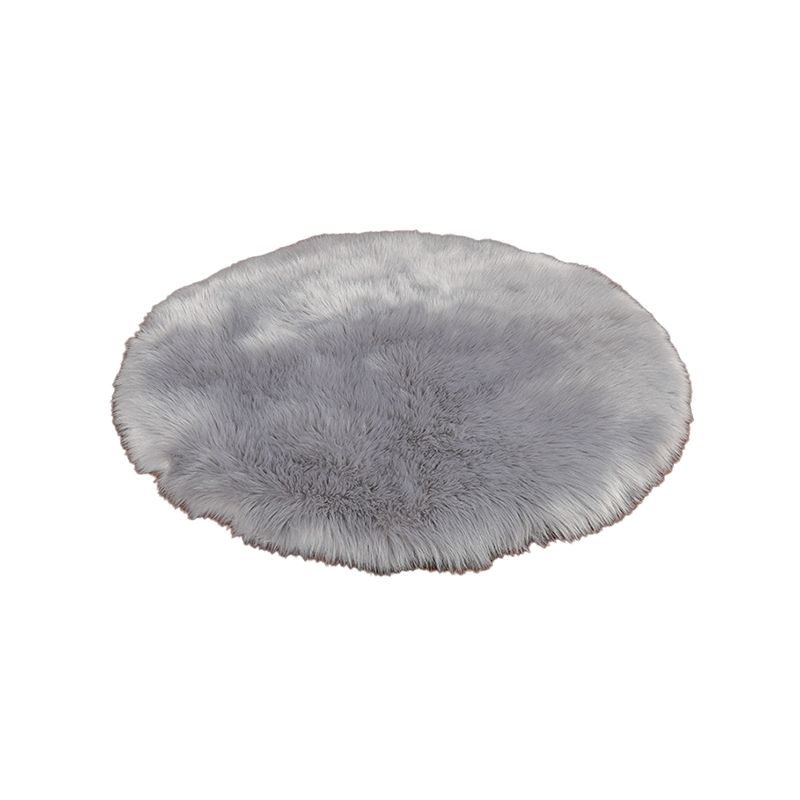 Mei Stylish - Round Anti-Slip Floor Rug - Grey - 80 cm