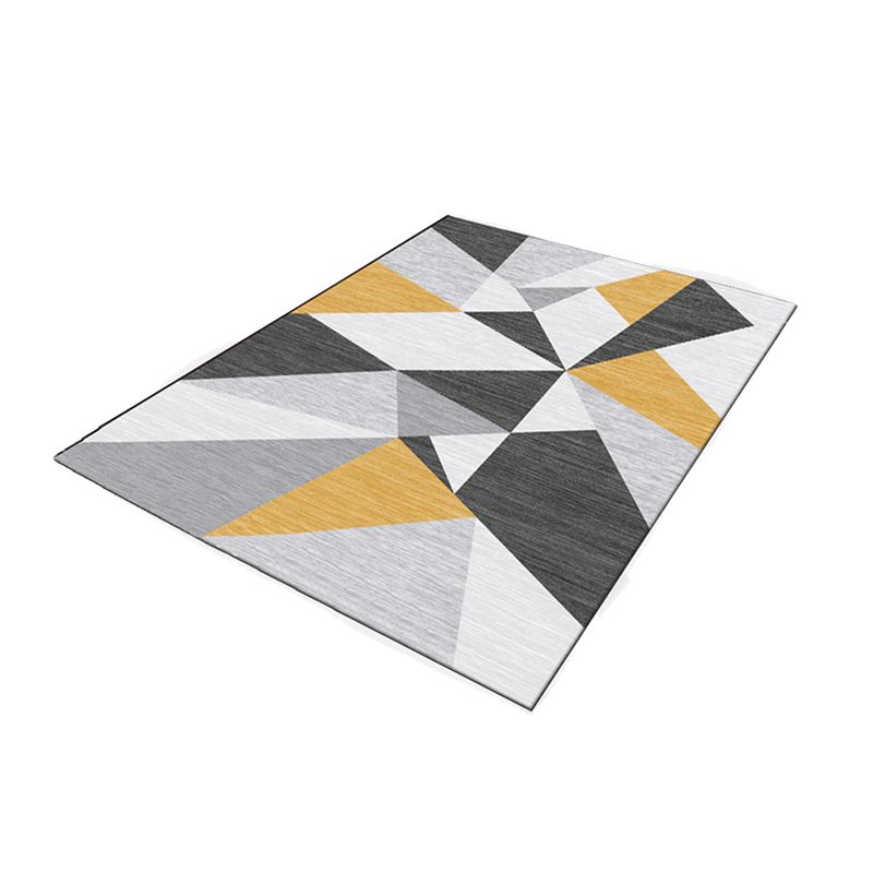 Mei Stylish - Non Slip Floor Velvet Carpet - Grey/Yellow - 140x200cm