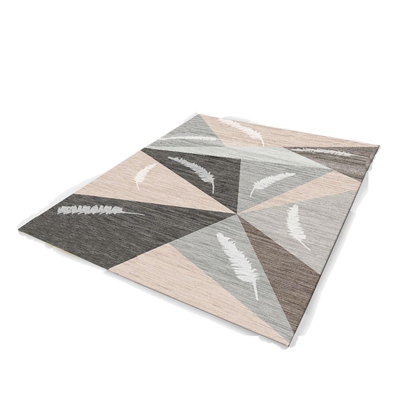 Mei Stylish - Non Slip Floor Velvet Carpet - Grey/Cream - 140x200cm