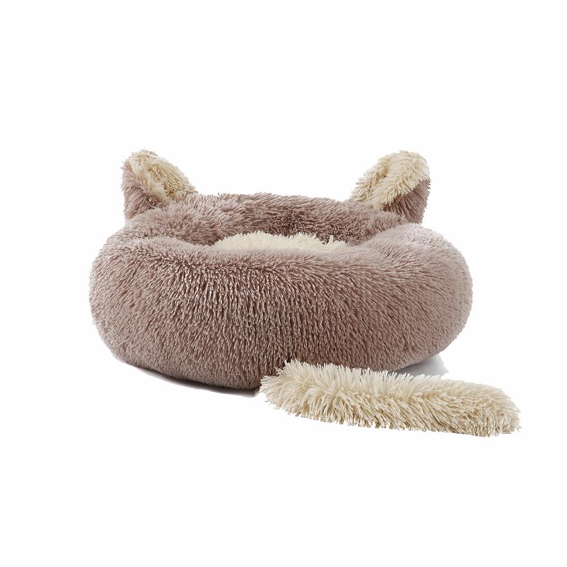 Mei Stylish - Cat & Dog Pet Bed W/ Cute Design & Shape  - Brown