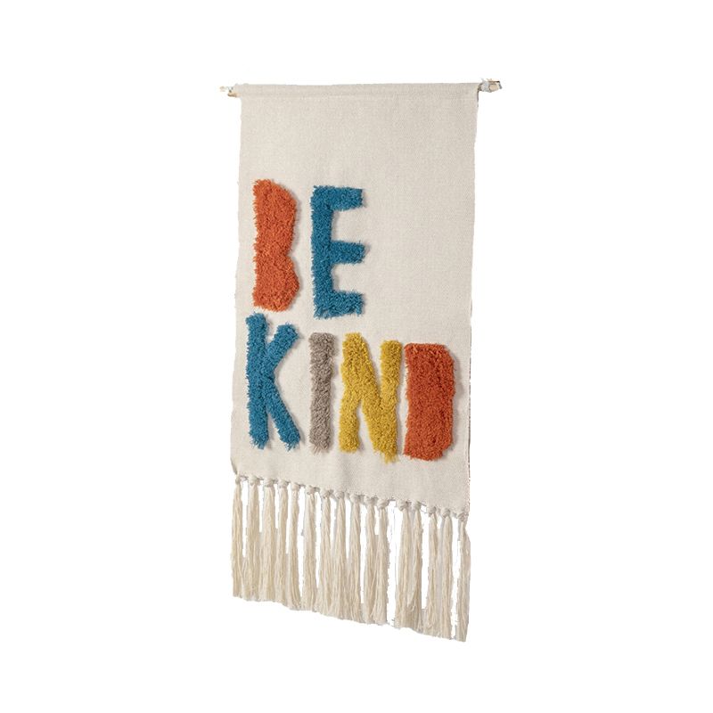 Mei Stylish - Hanging Bohemian Tapestry With 20 cm Tassel - Be Kind - 70x50 cm